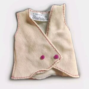 Vintage Barbie Vest Late 70s Or Early 80s Tag Mattel Genuine Fashion Buttons VTG